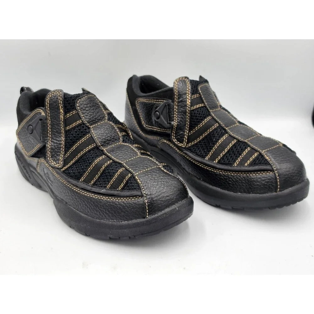 DR COMFORT EDWARD X-DEPTH 9610 LEATHER DIABETIC SHOES BLACK MENS 9.5 XW WIDE